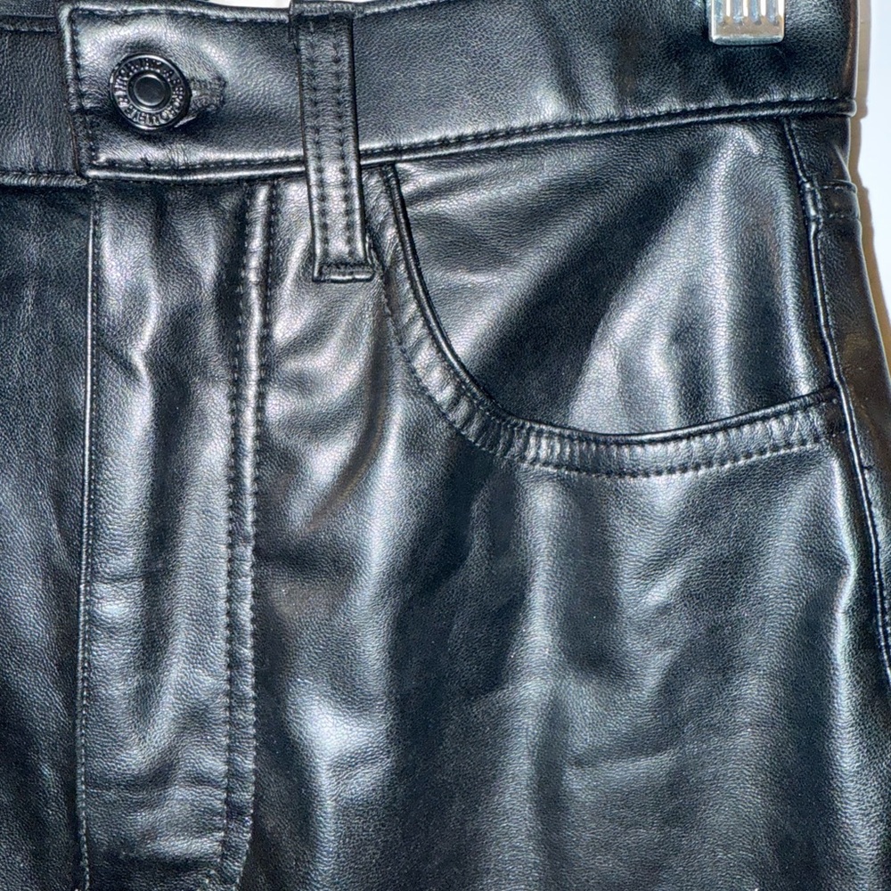 Ambercrombie & Fitch the 90s straight ultra high rise leather pants